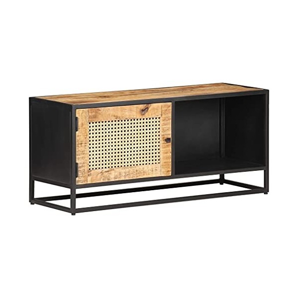 Meuble TV avec 1 Porte | Style Classique | Rangement matériel télé Audio Video Gaming | 90x30x40cm Marron