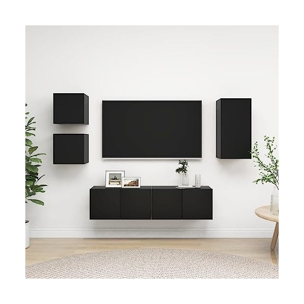 VEEKI Meuble TV, Meuble TV Suspendu, Meuble, Meuble TV avec Rangement，Meuble Industriel, Convient pour Salon ou Chambre, Ense