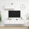 Meuble TV, Meuble TV Suspendu, Meuble TV Blanc, Meuble TV Industriel, Meubles de Salon, Salon, Chambre, Cadre en Acier, vidaX