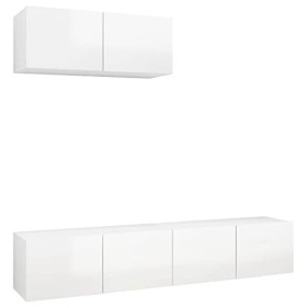 Meuble TV, Meuble TV Suspendu, Meuble TV Blanc, Meuble TV Industriel, Meubles de Salon, Salon, Chambre, Cadre en Acier, vidaX