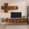 Ensemble de Meubles TV 7 pcs Chêne fumé Bois dingénierie - Meuble TV, Armoire Basse Centre, Support Télé pour Salon Chambre,