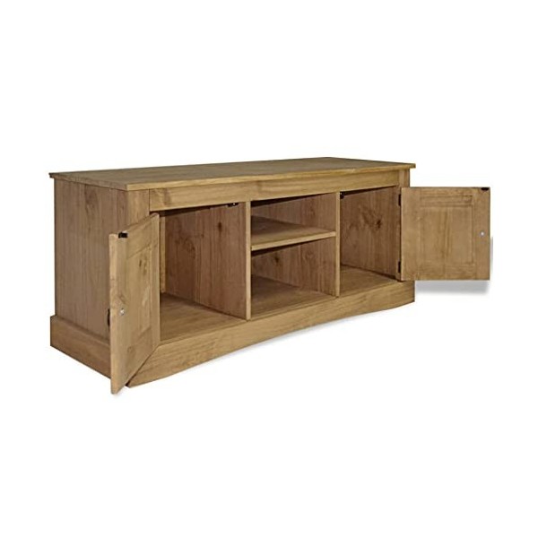 GOTOTOP Meubles TV, Meuble TV Gamme Corona en Pin Mexicain 120x40x52 Cm