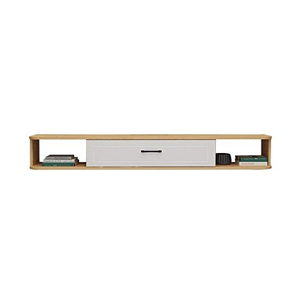 Meuble TV mural àétagère flottante, support de rangement pour console multimédia, support de stockage pour composants TV, sup
