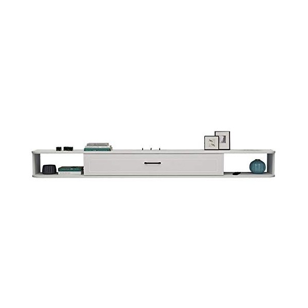 Meuble TV mural àétagère flottante, support de rangement pour console multimédia, support de stockage pour composants TV, sup