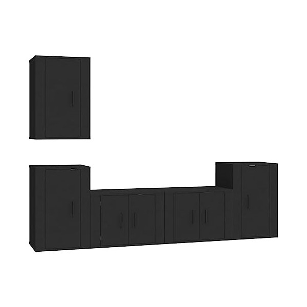 vidaXL Ensemble de Meubles TV 5 pcs Blanc Brillant Bois dingénierie