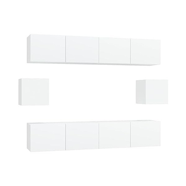 vidaXL Ensemble de Meubles TV 6 pcs Centres de Divertissement Armoires Multimédia Meubles de Salle de Séjour Intérieur Gris B