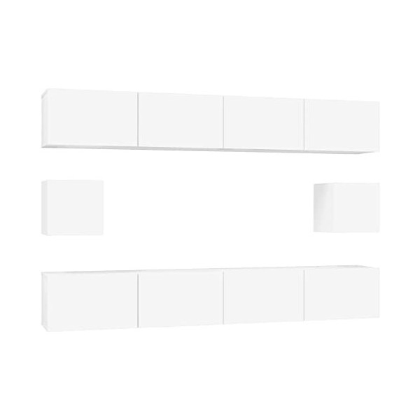 vidaXL Ensemble de Meubles TV 6 pcs Centres de Divertissement Armoires Multimédia Meubles de Salle de Séjour Intérieur Gris B