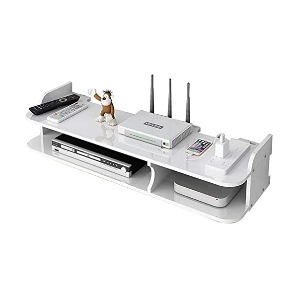 RUtavm Meuble TV Flottant Meuble TV Meuble TV Multifonctionnel Set-Top Box Rack Mural Satellite TV Box Rack Boîte de Rangemen