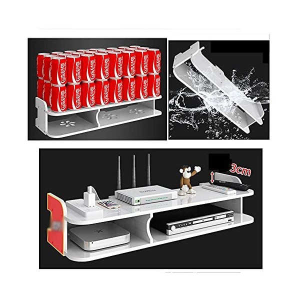 RUtavm Meuble TV Flottant Meuble TV Meuble TV Multifonctionnel Set-Top Box Rack Mural Satellite TV Box Rack Boîte de Rangemen