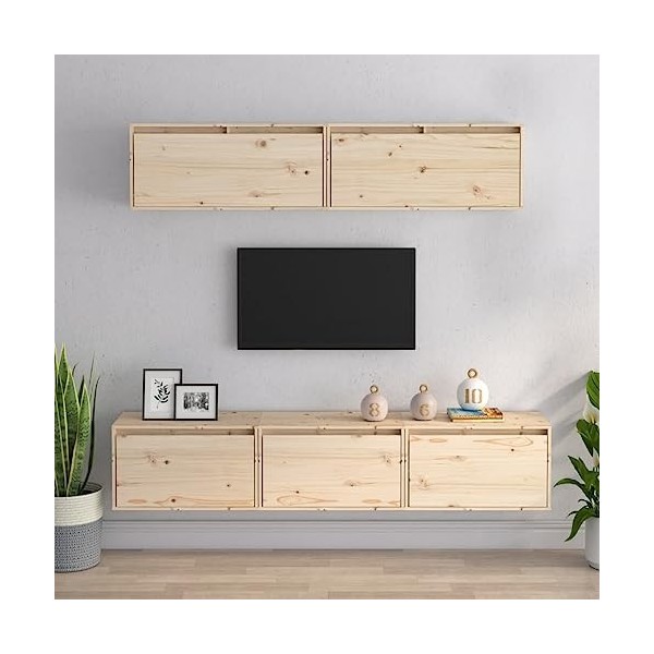 Générique Meubles TV 5 pcs Bois Massif de pin,35.48 KG,3100149, Meubles, Meubles TV