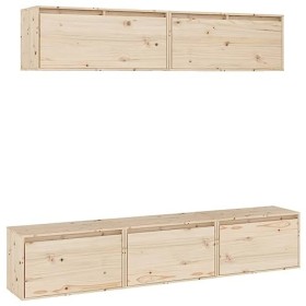 Générique Meubles TV 5 pcs Bois Massif de pin,35.48 KG,3100149, Meubles, Meubles TV