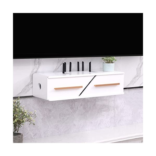 Uvency Centre Multimédia Moderne Étagère Murale Pour Meuble Tv Avec Gestion Des Câbles Meuble Tv Flottant En Bois Avec Portes