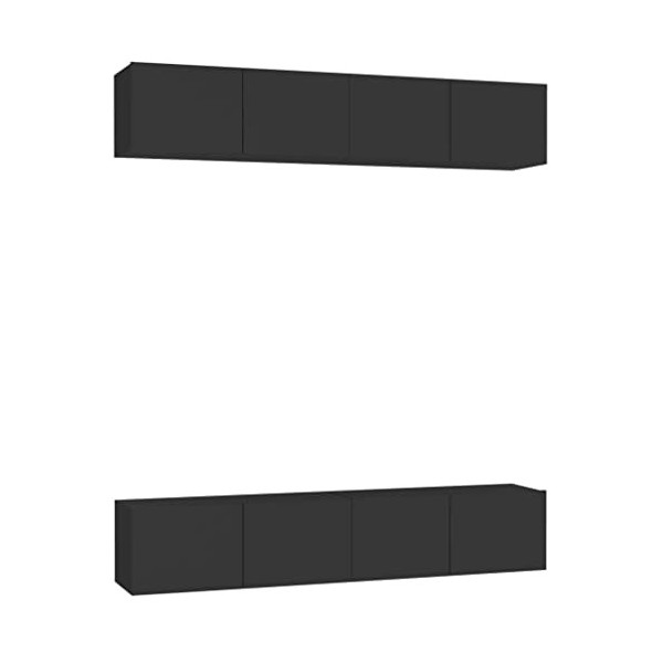 Générique Meubles TV 4 pcs Noir 80x30x30 cm Aggloméré,49.6 KG,3078745, Meubles, Meubles TV