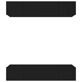 FAMIROSA Meubles TV 4 pcs Noir 80x30x30 cm Bois dingénierie 47KG 