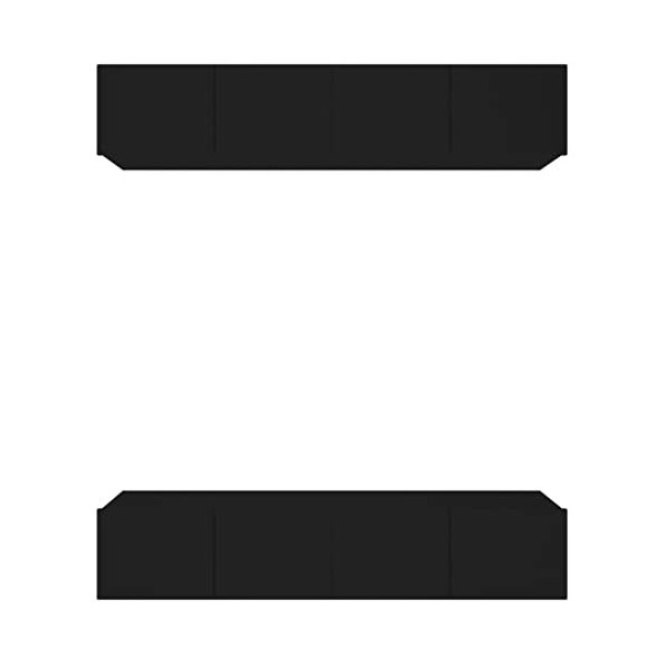 FAMIROSA Meubles TV 4 pcs Noir 80x30x30 cm Bois dingénierie 47KG 