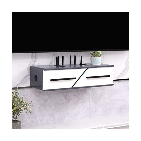 Uvency Centre Multimédia Moderne Étagère Murale Pour Meuble Tv Avec Gestion Des Câbles Meuble Tv Flottant En Bois Avec Portes