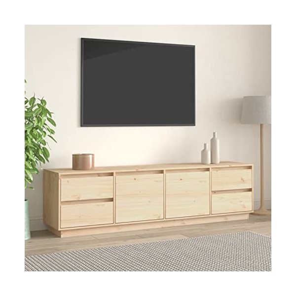 Camerina Meuble TV 176x37x47,5 cm Bois de pin Massif,Meuble TV,Table Basse Salon Meuble TV,Table Basse LED Couleurs