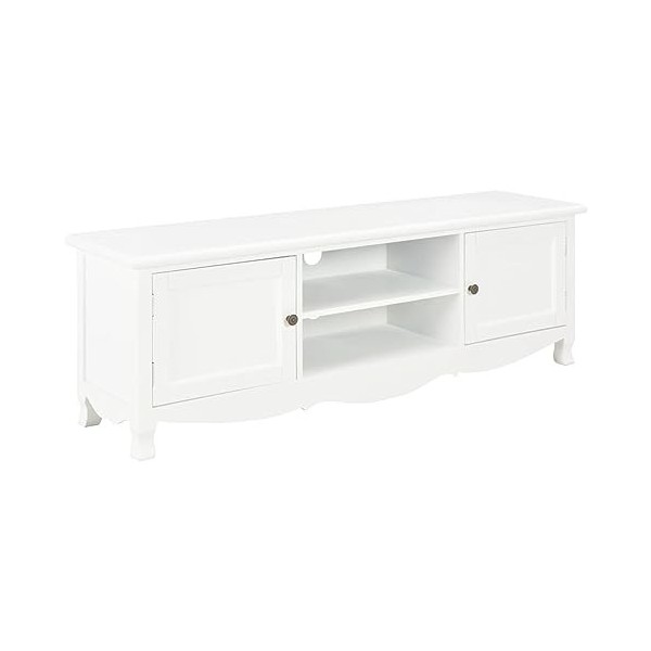 LAPOOH Meuble TV Blanc 120 x 30 x 40 cm Bois,Meuble TV Étagère,Meuble dangle TV,Meuble Haut Salon