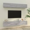 Meubles TV muraux 4 pcs Sonoma Gris 100x30x30 cm - Armoire Basse Centre de Divertissement Meuble Stéréo Salon Salle de Séjour