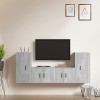 ZEYUAN Ensemble de Meubles TV 4 pcs Gris béton Bois dingénierie,Meuble TV Longueur,Meuble Bas Salon,Meubles De Salon TV
