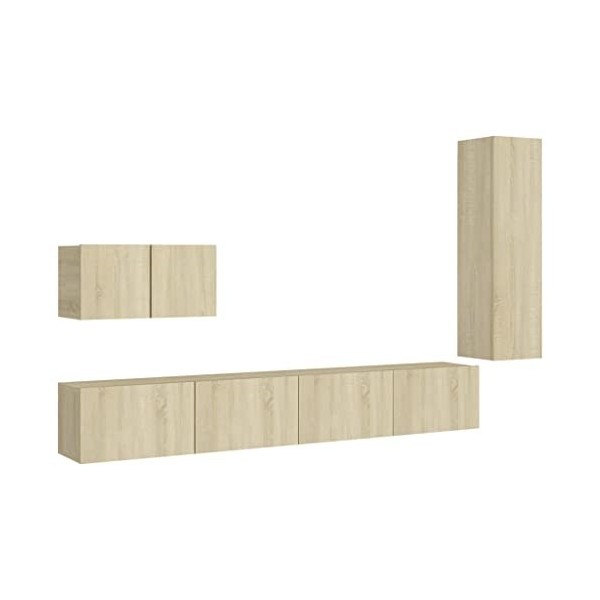 FAMIROSA Ensemble de Meuble TV 4 pcs Chêne Sonoma Aggloméré-56.17KG