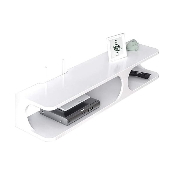 LILUKO Meuble TV Meuble TV Flottant Console Multimédia Murale Salon pour Set-Top Box Routeur Télécommande/A/90X22X15Cm/a/90 *