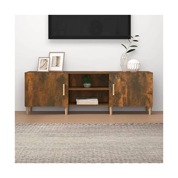DCRAF Centres de divertissement et meubles TV, meuble TV en chêne fumé 150 x 30 x 50 cm en bois dingénierie