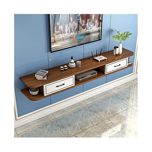 Support TV Flottant pour La Maison Et Le Bureau, Meuble TV Mural TV, Console Multimédia, Rangement De Bureau Flottant avec Tr