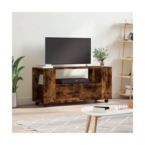 MATTUI Centres de divertissement et meubles TV, meuble TV en chêne fumé 102 x 34,5 x 43 cm