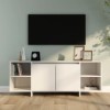 SEVSO Meuble TV en bois blanc brillant 130 x 35 x 50 cm