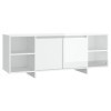 SEVSO Meuble TV en bois blanc brillant 130 x 35 x 50 cm