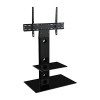 King Meuble TV Cantilever Support TV Intégré,pour Écrans de 32 à 65 LCD LED Plasma, H 117.7 cm Étagères Carrées, Blanc 