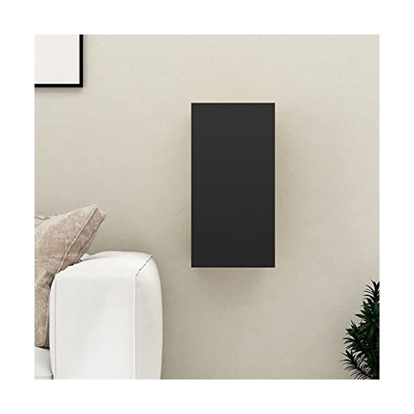 Meuble TV Murale | Style Scandinave | Rangement matériel télé Audio Video Gaming | 30,5x30x60cm Noir