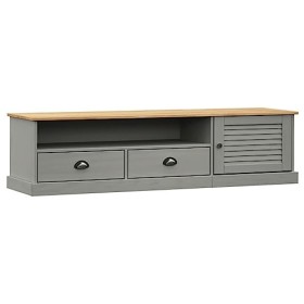 Tidyard Meuble TV Gris 156x40x40 cm Bois Massif de pin