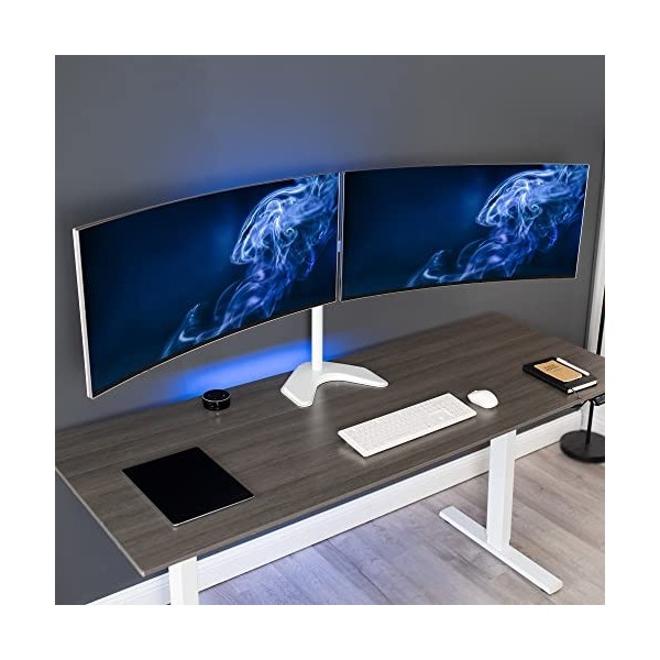 VIVO Stand TS38BW Support de bureau double ultra large pour écran LCD LED de 68 à 96,5 cm, robuste, bras télescopiques, monta