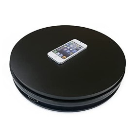 PrimeMatik - Électrique pivotant socle 35cm plate-forme rotative noire