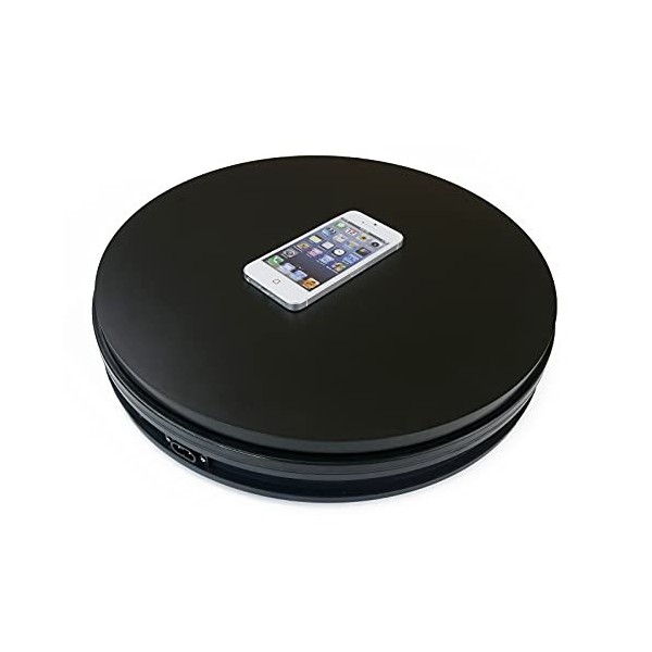 PrimeMatik - Électrique pivotant socle 35cm plate-forme rotative noire