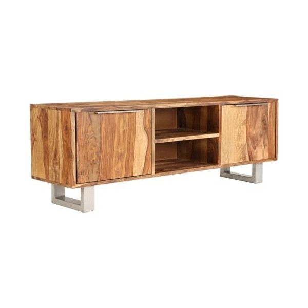 WREWING Meuble TV,Bas Table TV Support de Télévision en Bois pour Salon Chambre Salle à Manger,Support pour Téléviseur Jusqu’