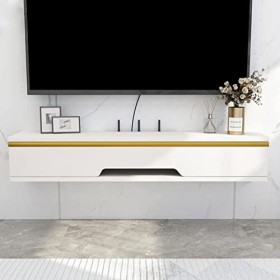 EsEntL Meuble de Rangement TV Étagère TV Murale Centre de Divertissement Console Multimédia en Bois Meuble de Rangement Meubl