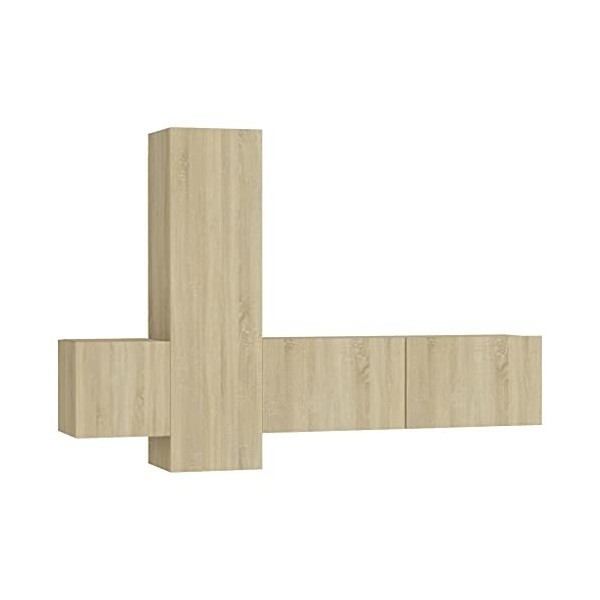 vidaXL Ensemble de Meubles TV 5 pcs Ensemble dArmoires Stéréo Centres de Divertissement Salon Salle de Séjour Intérieur Chên