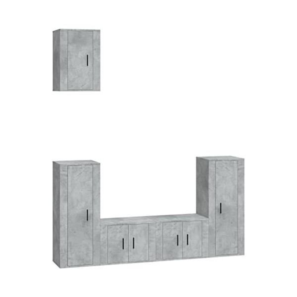 vidaXL Ensemble de Meubles TV 5 pcs Gris béton Bois dingénierie