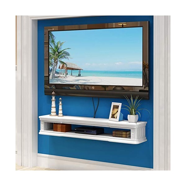 Meuble de télévision Mural Routeur WiFi Set Top Box Boîte de câble étagère de Rangement TV Fond Décoration Murale Étagère Meu