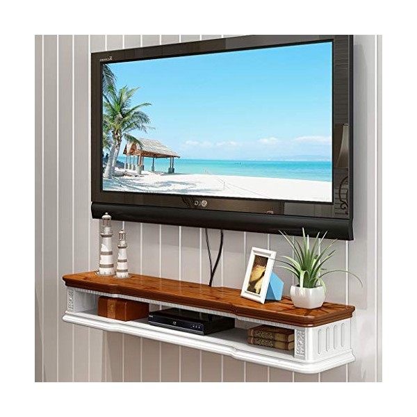 Meuble de télévision Mural Routeur WiFi Set Top Box Boîte de câble étagère de Rangement TV Fond Décoration Murale Étagère Meu