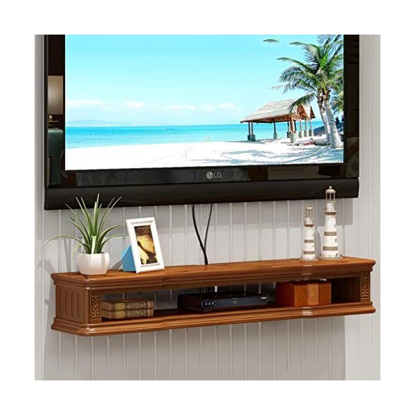 Meuble de télévision Mural Routeur WiFi Set Top Box Boîte de câble étagère de Rangement TV Fond Décoration Murale Étagère Meu