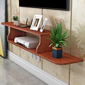 SOGOLI Meuble TV Flottant en Bois Media Center avec Composant détagère pour Meuble TV Mural avec Rangement Ouvert avec Gesti