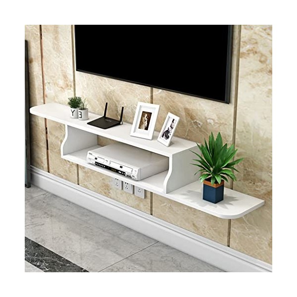 SOGOLI Meuble TV Flottant en Bois Media Center avec Composant détagère pour Meuble TV Mural avec Rangement Ouvert avec Gesti