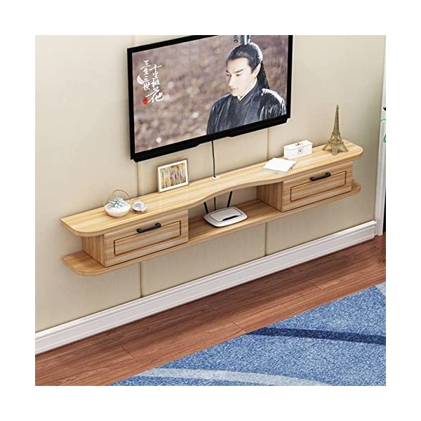 Meuble TV Mural Console multimédia TV Murale, étagère Flottante pour Composants de Meuble TV, Centre de Divertissement Mural,