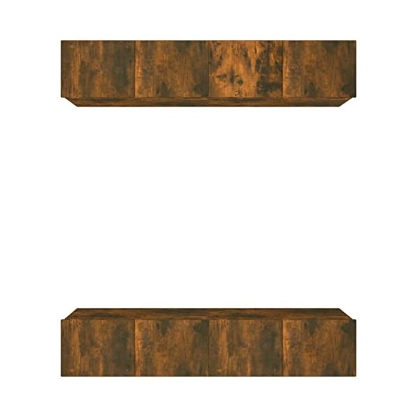 Tidyard Meubles TV 4 pcs Chêne fumé 80x30x30 cm Bois dingénierie