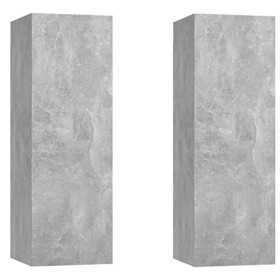 TECHPO Meubles-TV Meuble TV 2 pièces Gris béton 30,5 x 30 x 90 cm