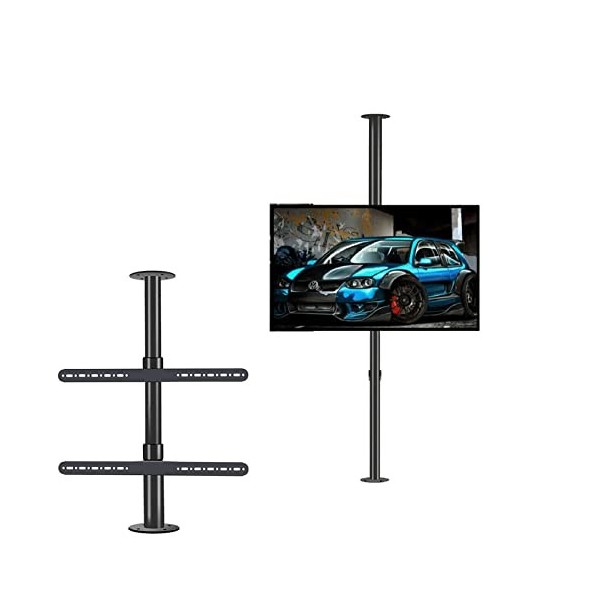 Pied TV Support Universel Convient au meuble TV LCD de 32 à 75 pouces - Support de sol à cadre rotatif à 360 degrés Support r